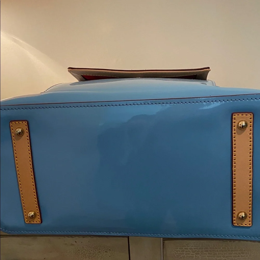 Dooney & Bourke Hobo Shoulder Bag Denim Blue Patent Leather New - Picture 8 of 15